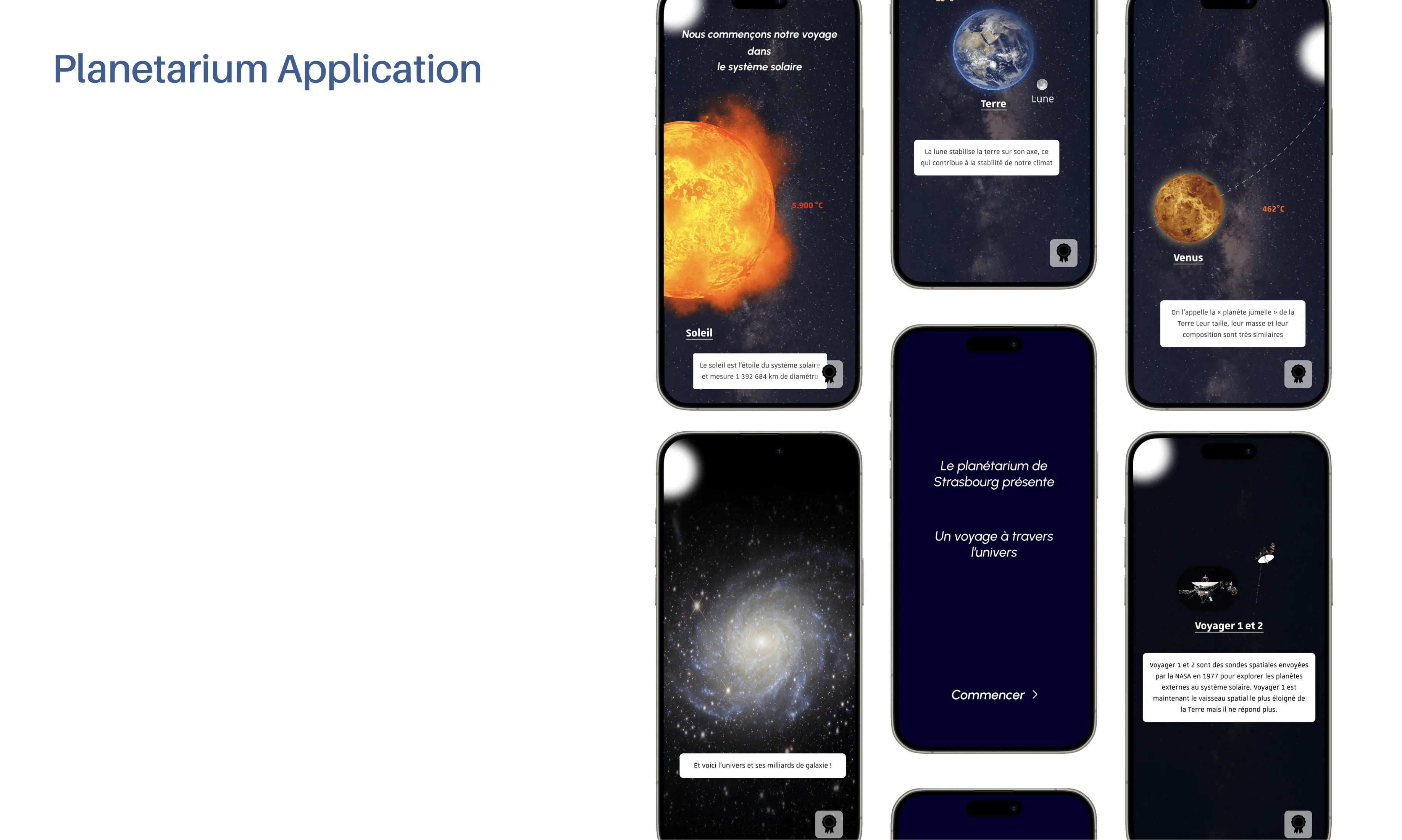Planetarium application interface